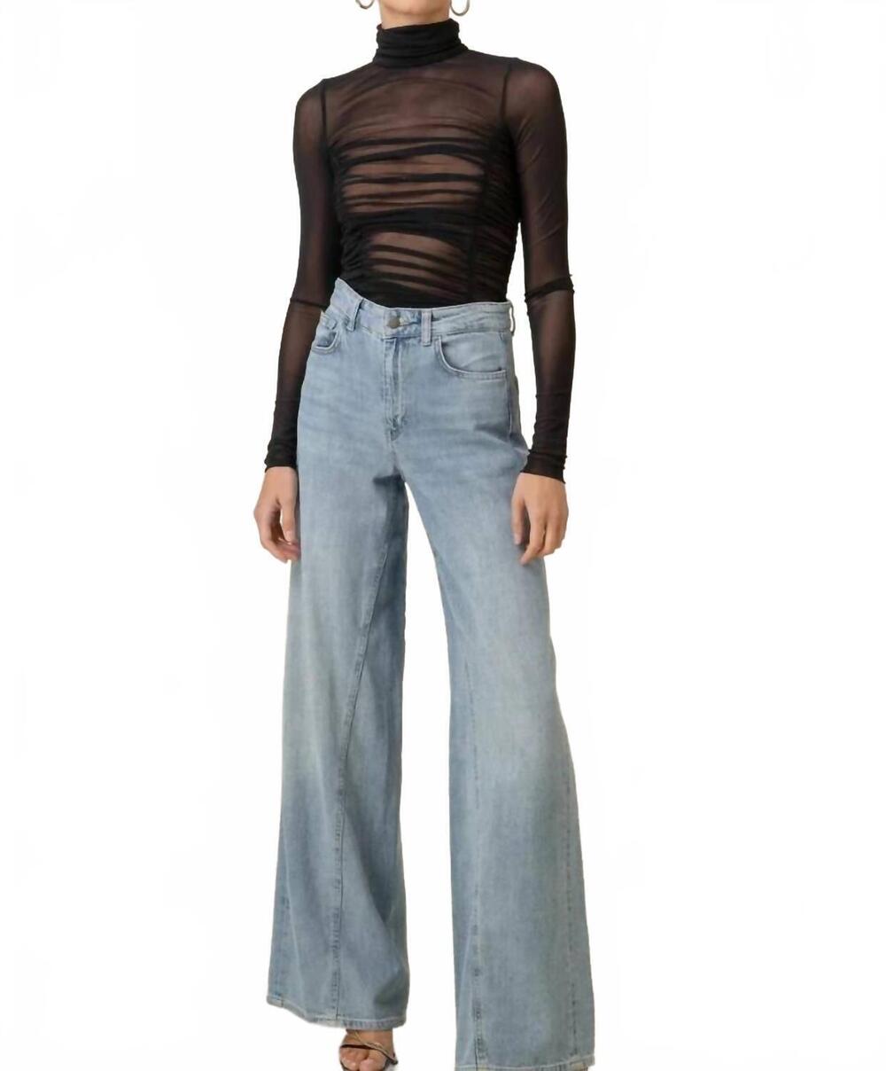 NEW LINE AND DOT quincy turtleneck top in black